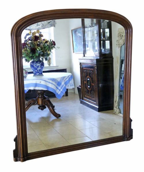 Very Large Victorian Oak Wall Overmantle Mirror