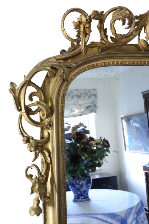 fig 1. Very large gilt wall overmantle mirror early 19th Century