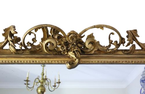 fig 2. Very large gilt wall overmantle mirror early 19th Century
