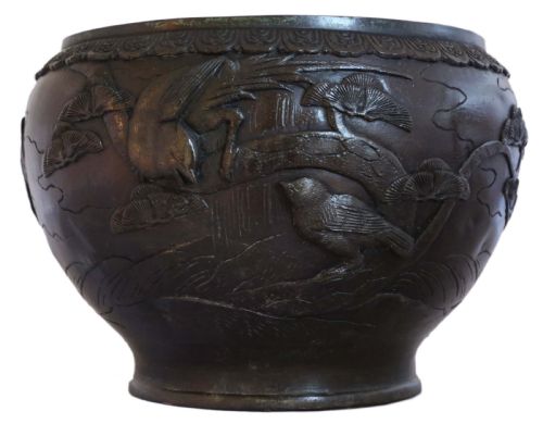 Oriental Meiji Bronze Jardinière Planter