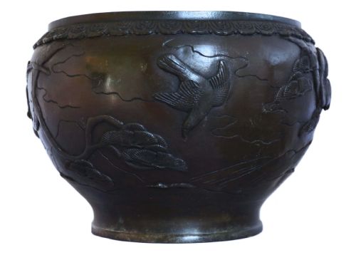 fig 1. Oriental Meiji bronze Jardinière planter