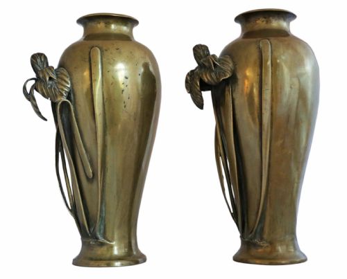 fig 1. Large pair of Japanese bronze vases Meiji Period
