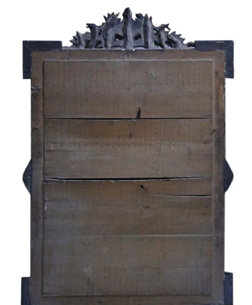 19TH CENTURY LARGE EBONISED AND GILT WALL OVERMANTLE MIRROR - ADDITIONAL PHOTO 8