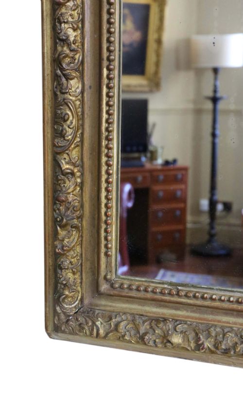 19TH CENTURY LARGE GILT WALL OVERMANTLE MIRROR - ADDITIONAL PHOTO 7