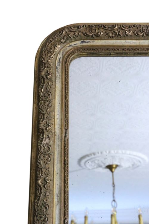 fig 1. 19th Century large gilt wall overmantle mirror