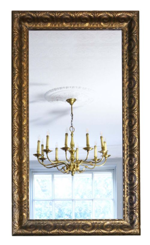 19TH CENTURY VERY LARGE GILT WALL OVERMANTLE MIRROR