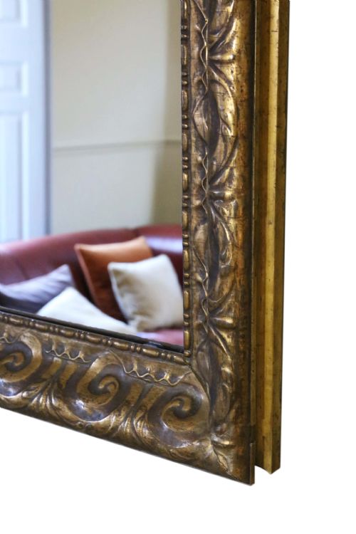 19TH CENTURY VERY LARGE GILT WALL OVERMANTLE MIRROR - ADDITIONAL PHOTO 4