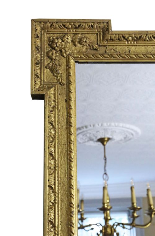 fig 1. Early 19th Century large gilt wall overmantle mirror 