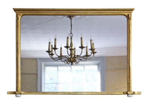 19th Century Large Gilt Wall Overmantle Mirror