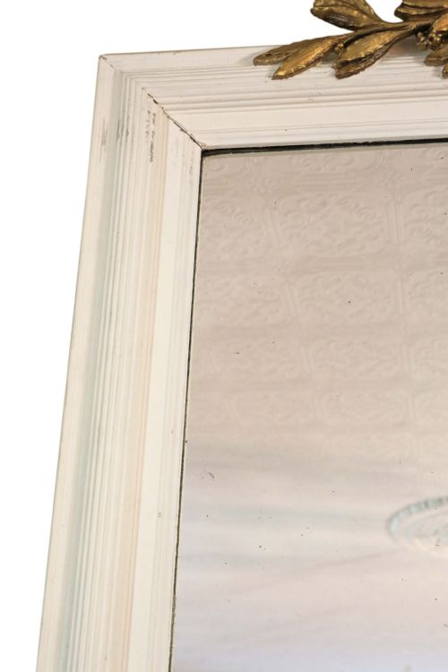 19TH CENTURY LARGE GILT AND WHITE OVERMANTLE WALL MIRROR - ADDITIONAL PHOTO 3