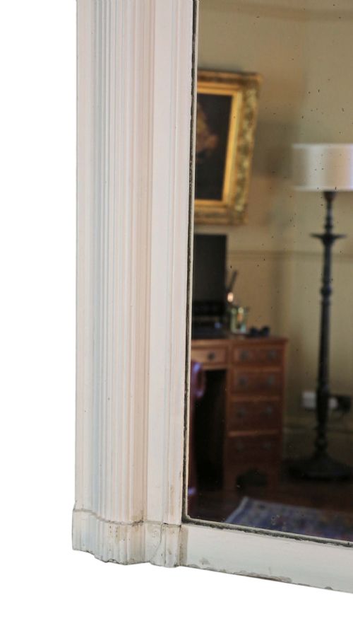 19TH CENTURY LARGE GILT AND WHITE OVERMANTLE WALL MIRROR - ADDITIONAL PHOTO 5