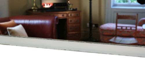 19TH CENTURY LARGE GILT AND WHITE OVERMANTLE WALL MIRROR - ADDITIONAL PHOTO 6