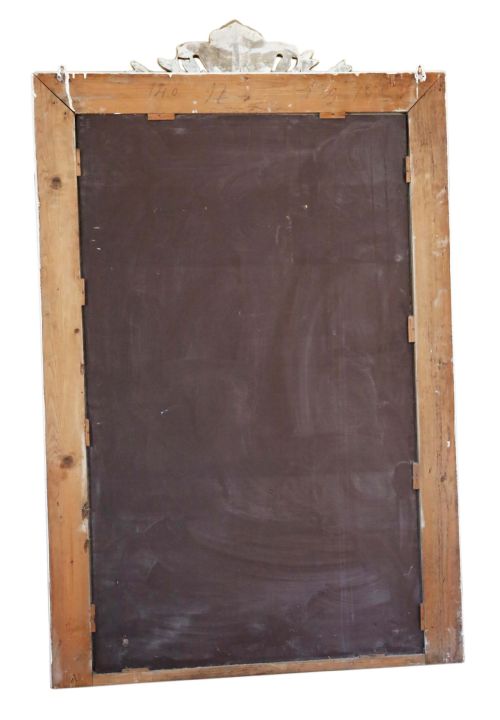 19TH CENTURY LARGE GILT AND WHITE OVERMANTLE WALL MIRROR - ADDITIONAL PHOTO 7