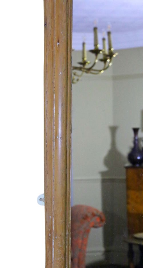 fig 2. 19th Century very large wide pine wall overmantle mirror