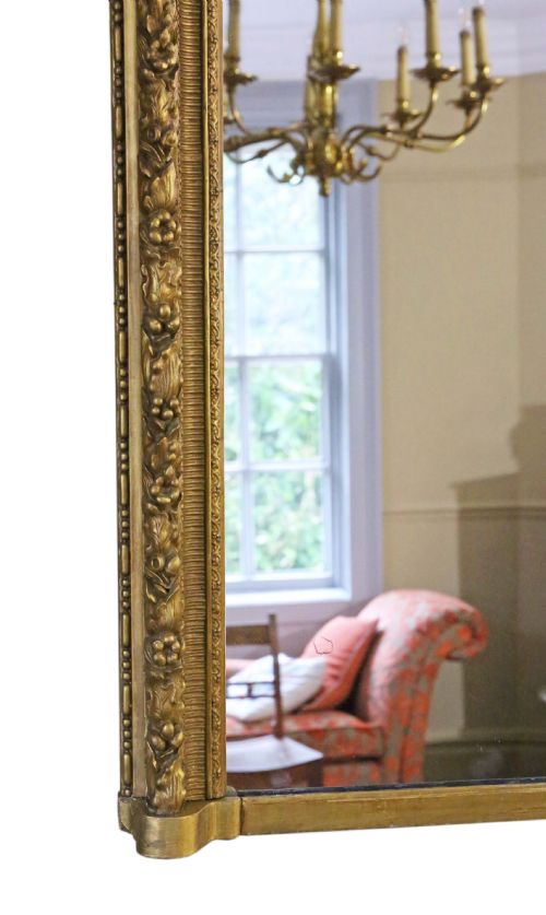 fig 2. Very large wide gilt overmantle mirror 19th Century