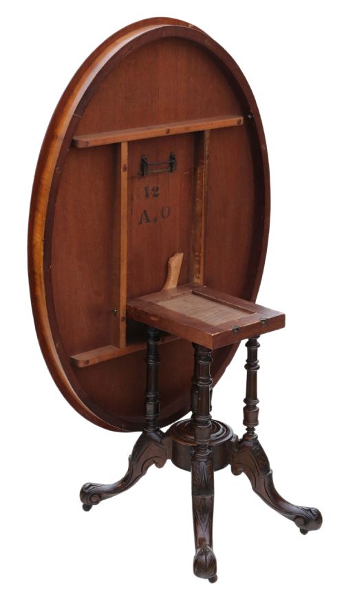 fig 1. Victorian burr walnut marquetry oval loo breakfast table