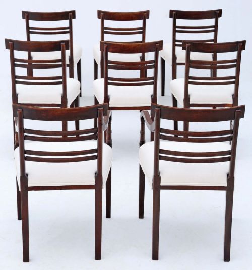 fig 1. ANTIQUE FINE QUALITY SET OF eight (6 PLUS 2) EARLY 19TH CENTURY MAHOGANY DINING CHAIRS C1810