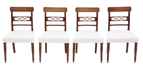 Antique Fine Quality Set of 4 Early 19th Century Mahogany Dining Chairs
