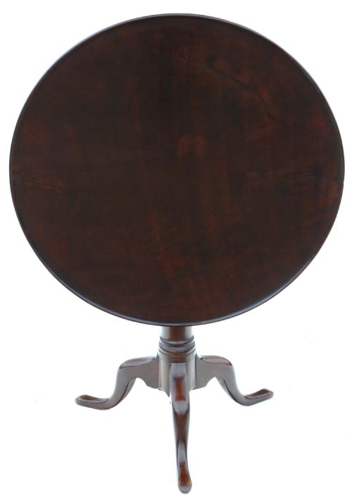 fig 1. ANTIQUE GEORGIAN 18TH CENTURY MAHOGANY TILT TOP BIRD CAGE SUPPER TABLE