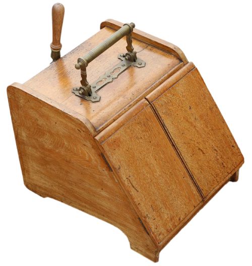 Antique Quality Oak Perdonium Coal Scuttle Box C1900