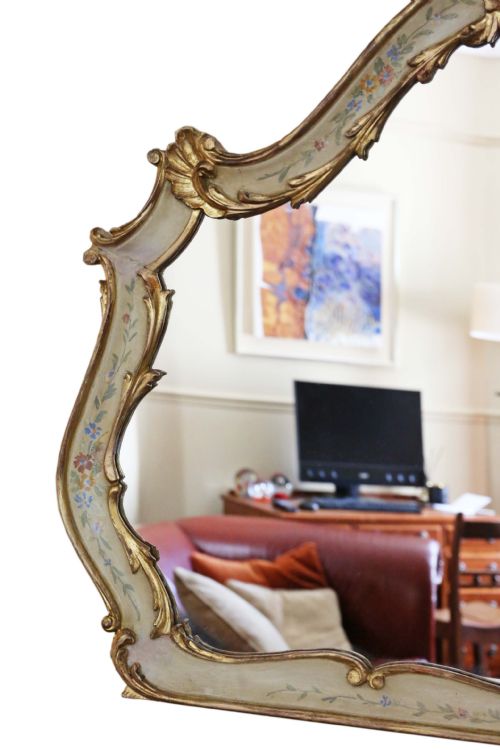 fig 1. ANTIQUE PAIR OF LARGE QUALITY DECORATED GILT WALL MIRRORS 19TH CENTURY