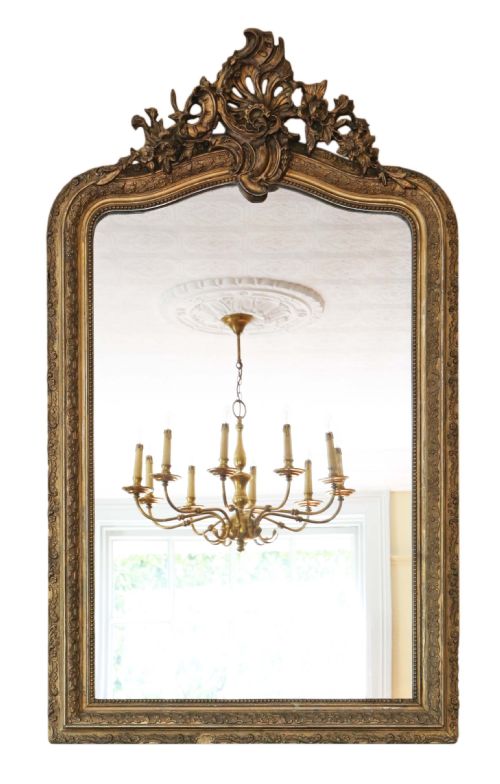 Antique Large Fine Quality Gilt Overmantle Wall Mirror Late 19th Century