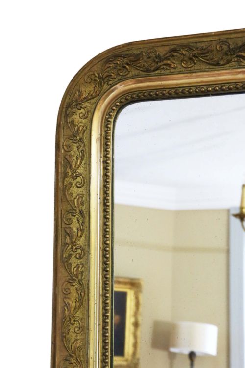 fig 1. ANTIQUE RARE LARGE FINE QUALITY 19TH CENTURY GILT OVERMANTLE MIRROR