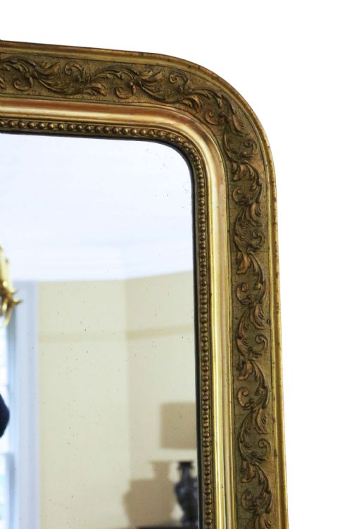 fig 2. ANTIQUE RARE LARGE FINE QUALITY 19TH CENTURY GILT OVERMANTLE MIRROR