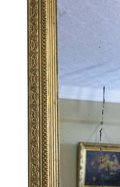 ANTIQUE LARGE QUALITY 19TH CENTURY GILT OVERMANTLE MIRROR - ADDITIONAL PHOTO 4