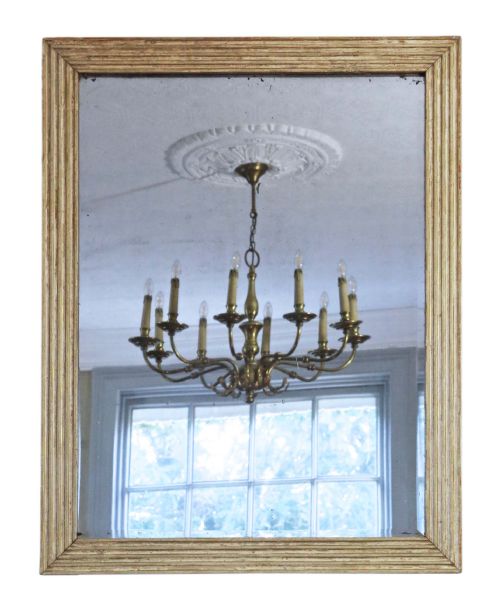Antique 19th Century Large Quality Gilt and White Overmantle Mirror