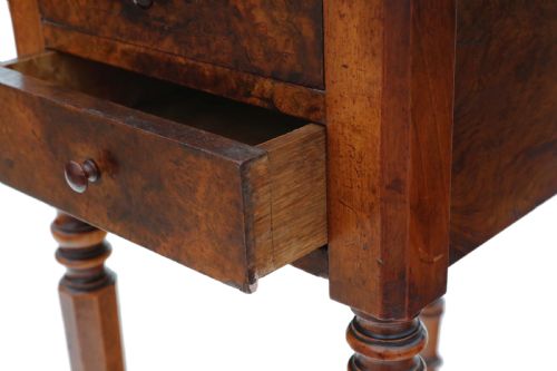 ANTIQUE FINE QUALITY VICTORIAN 19TH CENTURY C1880 BURR WALNUT DROP LEAF WORK TABLE - ADDITIONAL PHOTO 5