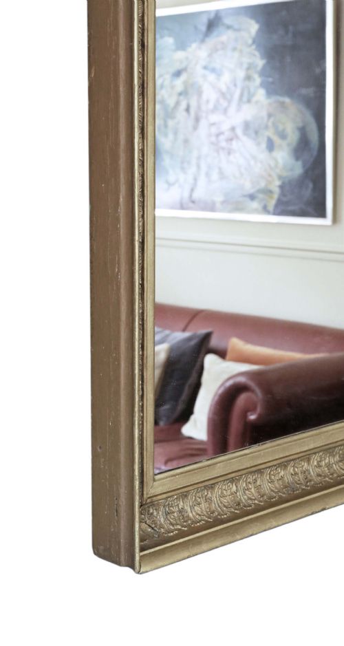 ANTIQUE LARGE QUALITY GILT OVERMANTLE MIRROR MID19TH CENTURY - ADDITIONAL PHOTO 4