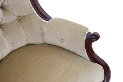 ANTIQUE QUALITY VICTORIAN MAHOGANY SPOONBACK ARMCHAIR C1870 - ADDITIONAL PHOTO 6