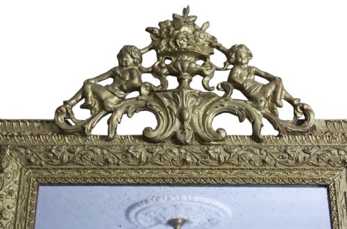 ANTIQUE 19TH CENTURY LARGE QUALITY GILT WALL MIRROR - ADDITIONAL PHOTO 1