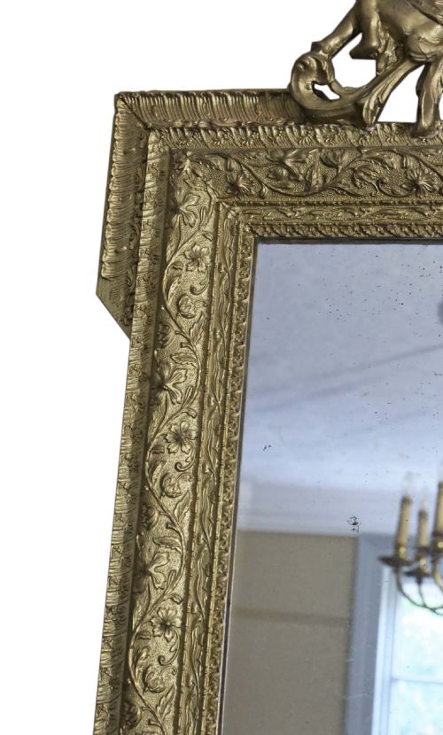 ANTIQUE 19TH CENTURY LARGE QUALITY GILT WALL MIRROR - ADDITIONAL PHOTO 2