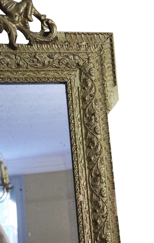 ANTIQUE 19TH CENTURY LARGE QUALITY GILT WALL MIRROR - ADDITIONAL PHOTO 3