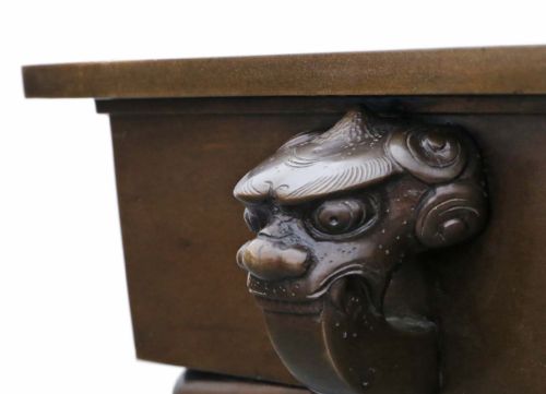 ANTIQUE VINTAGE ORIENTAL JAPANESE LARGE FINE QUALITY BRONZE JARDINIRE PLANTER SUIBAN IKEBANA C1930 - ADDITIONAL PHOTO 4