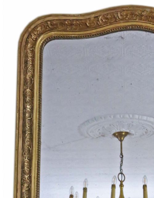 fig 1. Antique large quality French gilt overmantle wall mirror 19th Century