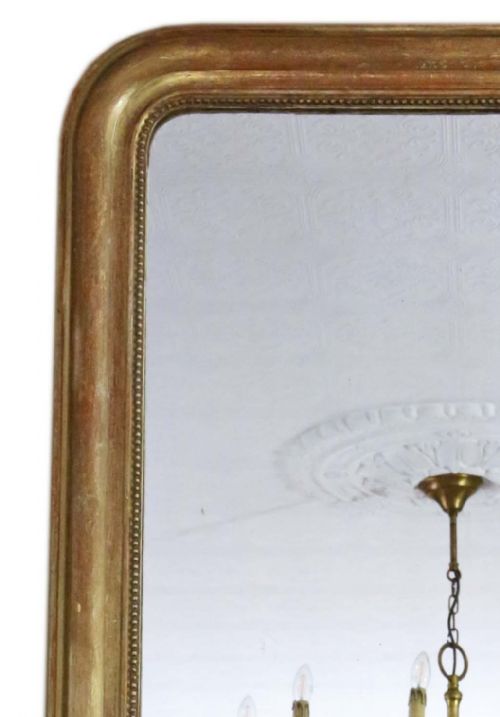 fig 1. Antique large 19th Century quality French gilt overmantle wall mirror