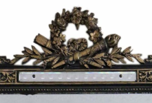 fig 2. Antique large 19th Century quality French ebonised and gilt overmantle wall mirror