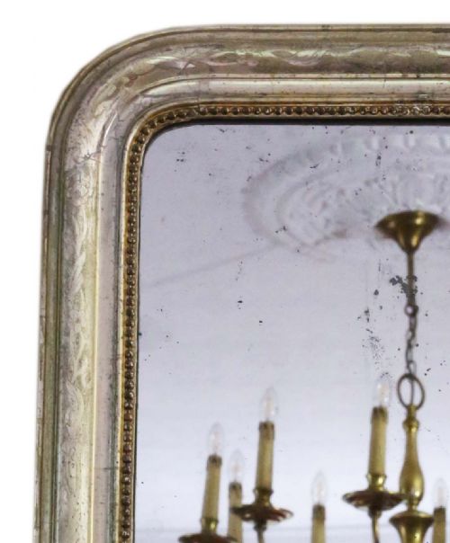 fig 1. Antique 19th Century large quality French gilt overmantle wall mirror