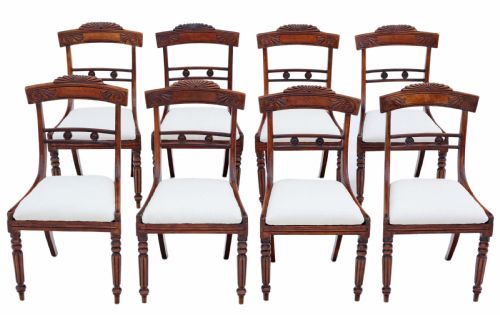 Antique Fine Quality Set of 8 Regency Mahogany Dining Chairs C1830