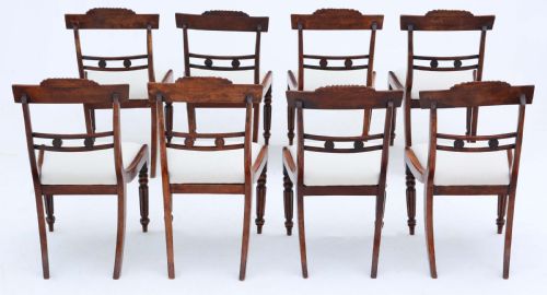 fig 1. Antique fine quality set of 8 Regency mahogany dining chairs C1830