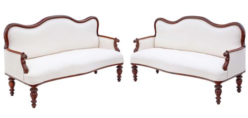 Antique Very Fine Quality Pair of 19th Century Mahogany Sofas