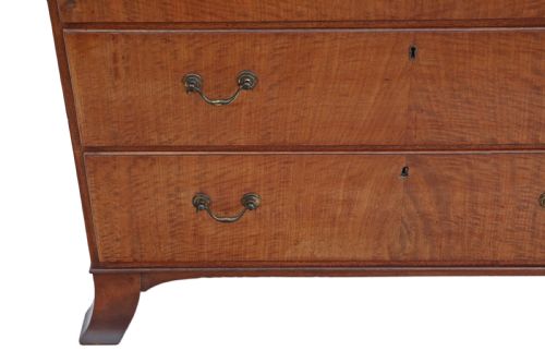 19TH CENTURY INLAID MAHOGANY TALLBOY CHEST ON CHEST OF DRAWERS - ADDITIONAL PHOTO 4