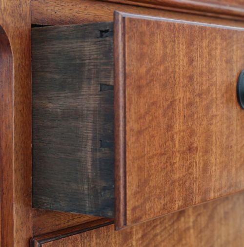 19TH CENTURY INLAID MAHOGANY TALLBOY CHEST ON CHEST OF DRAWERS - ADDITIONAL PHOTO 9