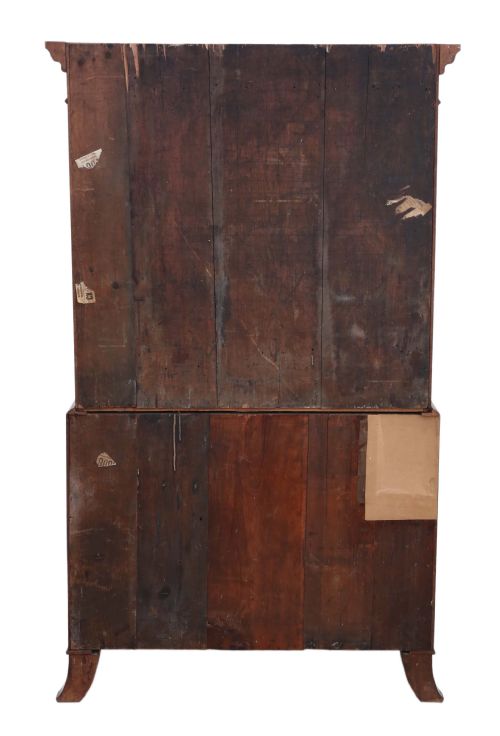 19TH CENTURY INLAID MAHOGANY TALLBOY CHEST ON CHEST OF DRAWERS - ADDITIONAL PHOTO 10