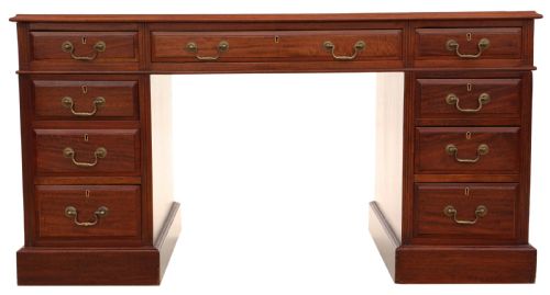 Antique Quality Large Edwardian Mahogany Twin Pedestal Desk C1905
