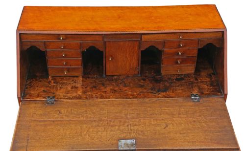 ANTIQUE GEORGIAN 18TH CENTURY SATIN WALNUT BUREAU - ADDITIONAL PHOTO 2