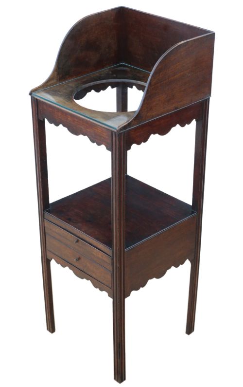fig 1. Antique quality mahogany bedside table Georgian C1800